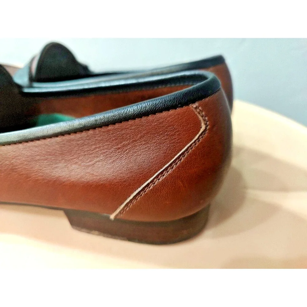 Greg Norman Made in Indonesia Mens Brown Leather Oxford Loafers Shoes Size 9.5 M